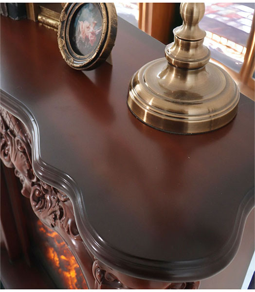 アンティーク調 マントルピース（フェイクファイヤー付）ホワイト 暖炉 100cm 開梱設置付き-5