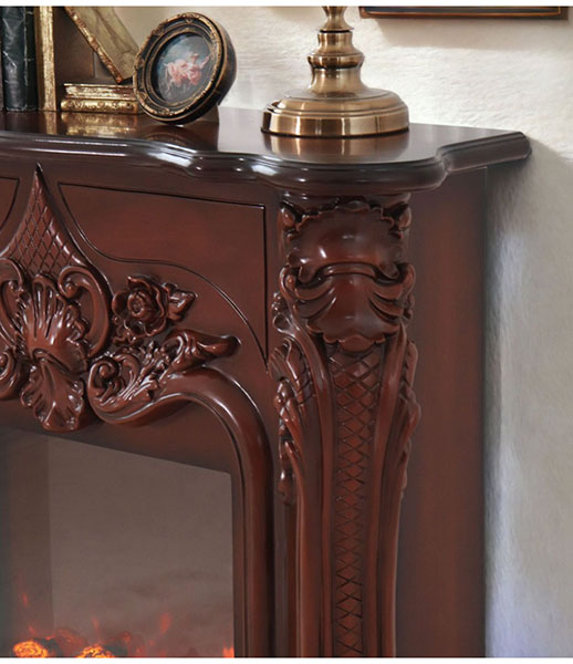 アンティーク調 マントルピース（フェイクファイヤー付）ホワイト 暖炉 100cm 開梱設置付き-10