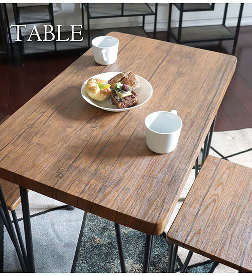 一人暮らしに最適なコンパクトでおしゃれなダイニングテーブルセット 3点セット ダイニングセットダークブラウン-5