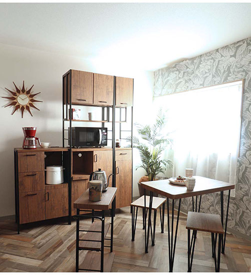 一人暮らしに最適なコンパクトでおしゃれなダイニングテーブルセット 3点セット ダイニングセットダークブラウン-7