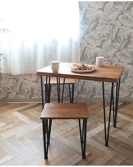 一人暮らしに最適なコンパクトでおしゃれなダイニングテーブルセット 3点セット ダイニングセットダークブラウン-8