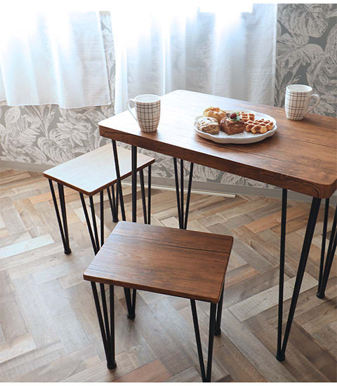 一人暮らしに最適なコンパクトでおしゃれなダイニングテーブルセット 3点セット ダイニングセットダークブラウン-10