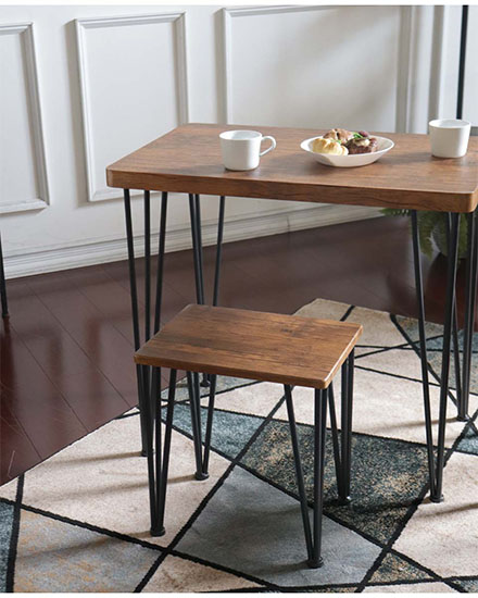 一人暮らしに最適なコンパクトでおしゃれなダイニングテーブルセット 3点セット ダイニングセットダークブラウン-13