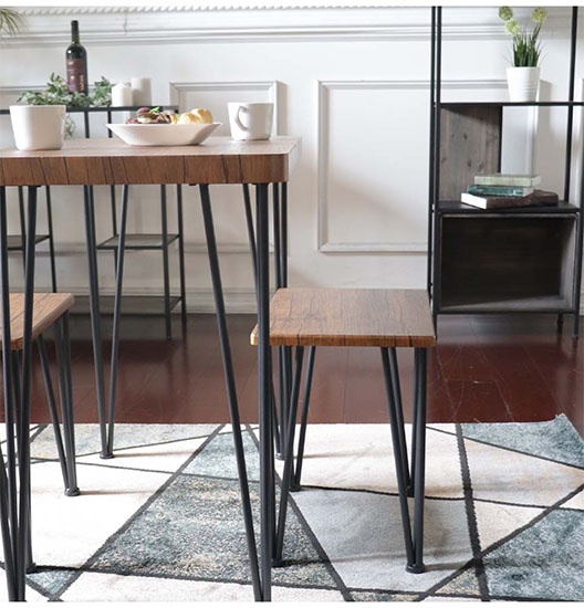 一人暮らしに最適なコンパクトでおしゃれなダイニングテーブルセット 3点セット ダイニングセットダークブラウン-14