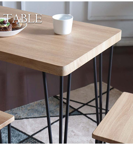 一人暮らしに最適なコンパクトなダイニングテーブルセット 3点セット ダイニングセット おしゃれ 北欧 ライトブラウン-5