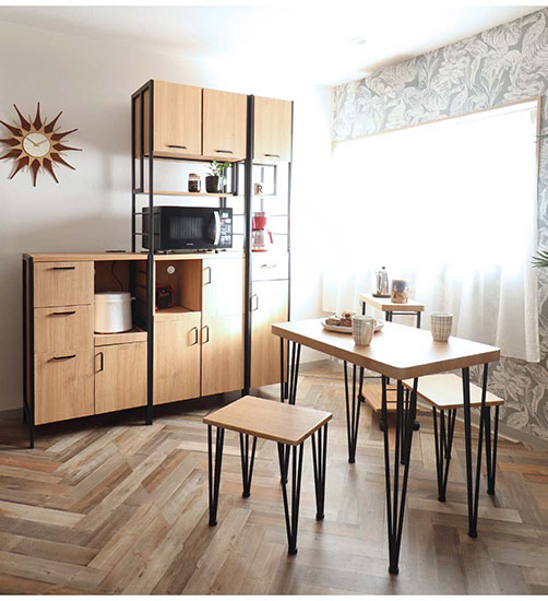 一人暮らしに最適なコンパクトなダイニングテーブルセット 3点セット ダイニングセット おしゃれ 北欧 ライトブラウン-7