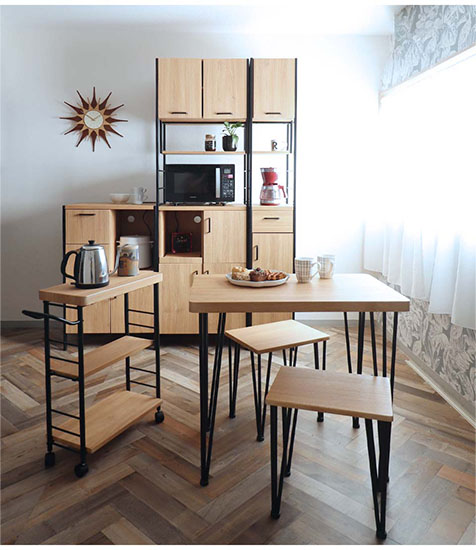 一人暮らしに最適なコンパクトなダイニングテーブルセット 3点セット ダイニングセット おしゃれ 北欧 ライトブラウン-9