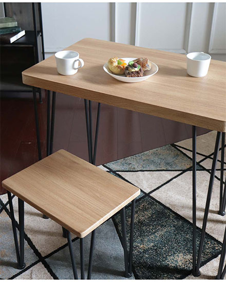 一人暮らしに最適なコンパクトなダイニングテーブルセット 3点セット ダイニングセット おしゃれ 北欧 ライトブラウン-13