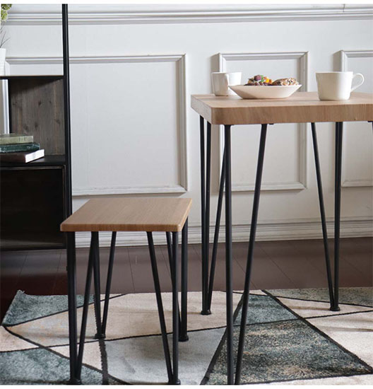 一人暮らしに最適なコンパクトなダイニングテーブルセット 3点セット ダイニングセット おしゃれ 北欧 ライトブラウン-14