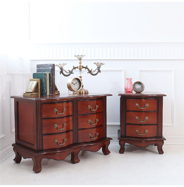 猫脚 チェスト 木製 おしゃれ 引出 アンティーク 3段 ナイトテーブル  