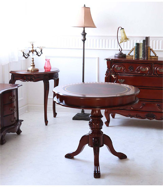 猫脚 ラウンドテーブル サイドテーブル 丸型 木製 80cm おしゃれ  