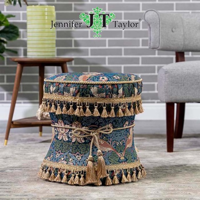 ジェニファーテイラー 丸型スツール 椅子 イス イチゴ 泥棒 いちご ウィリアムモリス 送料無料-1