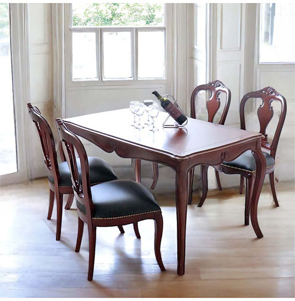 ダイニングセット マホガニー アンティーク調 輸入 ローズ チェア  