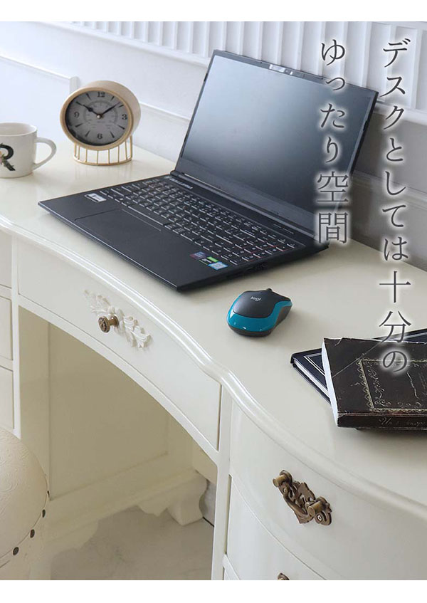 ドレッサー おしゃれ 完成品 収納 三面鏡 姫系 ロココ調 輸入家具 デラックス (アイボリー) 送料無料 -4