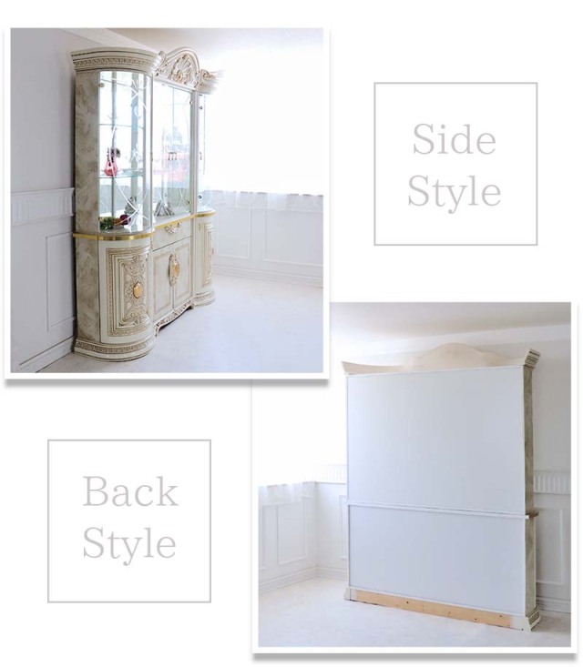 イタリア製 高級イタリア家具 レオナルドシリーズの4枚扉のゴージャスなショーケースキャビネット（LEDライト付き） 180cm-7