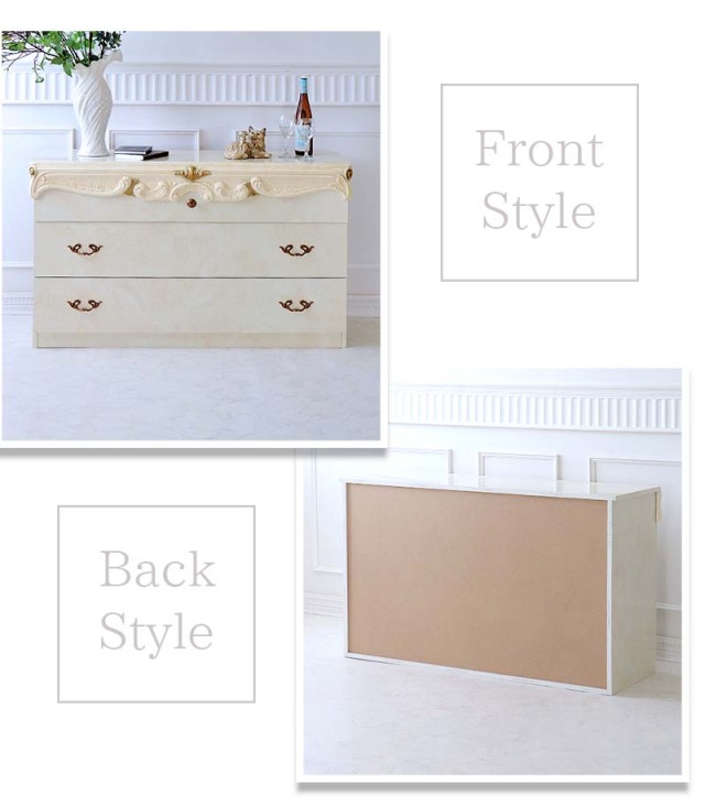 イタリア製 高級イタリア家具 レオナルドシリーズの3引出のワイドチェスト 125cm-7