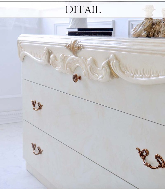 イタリア製 高級イタリア家具 レオナルドシリーズの3引出のワイドチェスト 125cm-16