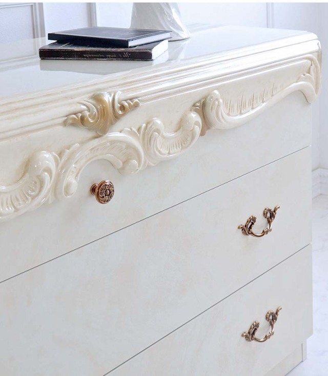 イタリア製 高級イタリア家具 レオナルドシリーズの3引出のワイドチェスト 125cm-17