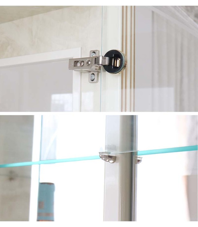 イタリア製 高級イタリア家具 レオナルドシリーズの1枚扉でスリムなショーケースキャビネット（LEDライト付き） 70cm-4