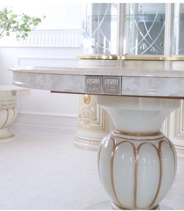 イタリア製 高級イタリア家具 レオナルドシリーズの伸長式タイプのエクステンションテーブル（ダイニングテーブル）110cm～150cm-7