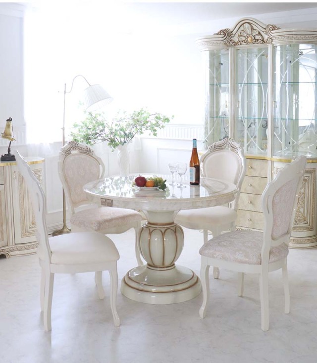 イタリア製 高級イタリア家具 レオナルドシリーズの伸長式タイプのエクステンションテーブル（ダイニングテーブル）110cm～150cm-19