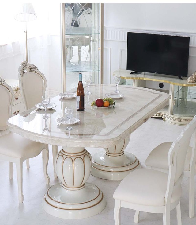 高級イタリア家具 レオナルド(REONARD) 伸長式ダイニングテーブル  