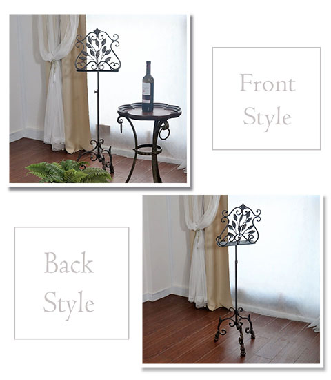 おしゃれな譜面台としても使えるアイアン製のイーゼルスタンド。アンティーク調のデザインでクラシックな空間を実現。-8