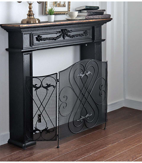 フランスアンティーク ファイヤーガード レトロな錬鉄製暖炉スクリーン