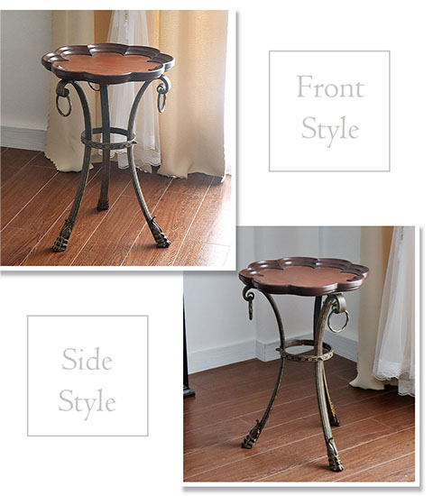 コヤ木工こだわり製作創りたて！モダン・アンティーク調・円卓・丸  