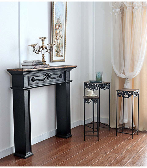 アンティーク調 木製 ネストテーブル3点セット-3