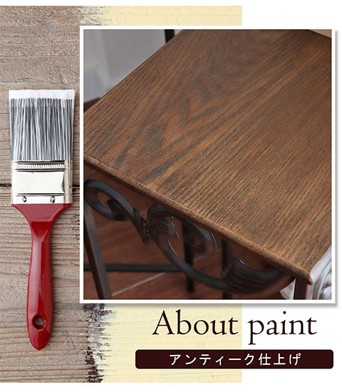 アンティーク調 木製 ネストテーブル3点セット-12