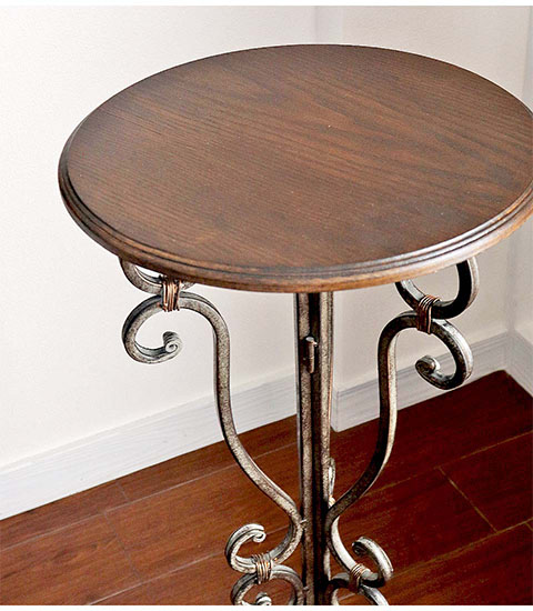 アンティーク調 木製 サイドテーブル(花台) 高さ41cm｜Y-KAGU  