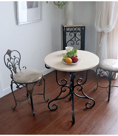 アンティーク調 大理石使用 ラウンドテーブル 幅60cm｜Y-KAGU(輸入家具  