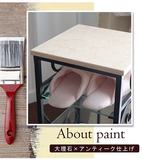 アンティーク調 おしゃれなアイアンスリッパラック ガラスラック 輸入家具-8