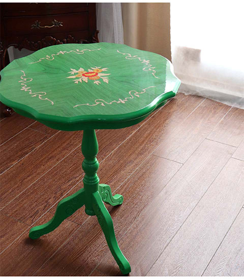 イタリア製 象嵌コーヒーテーブル（サイドテーブル） グリーン  