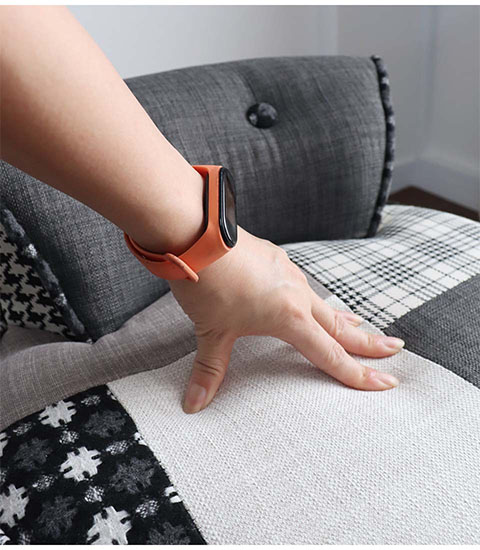 パッチワークがかわいいスツールチェア ダークグレー輸入家具の通販ショップ-9