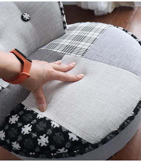 パッチワークがかわいいスツールチェア ライトグレー輸入家具の通販ショップ-9
