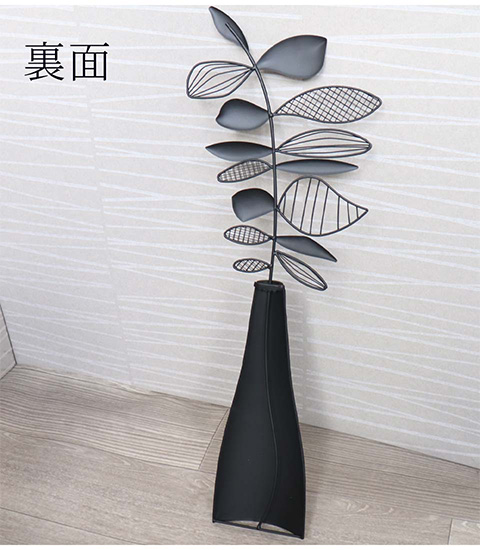 アイアン製 モダンなウォールアートシンプル 花瓶 ブラック 輸入家具の通販-7