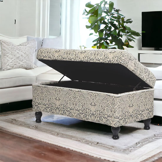 ジェニファーテイラー,Jennifer,Taylor,収納付きベンチ,いちご泥棒（グレー）,おしゃれ,｜Y-KAGU(輸入家具屋さん.com)-2