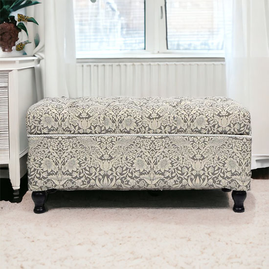 ジェニファーテイラー,Jennifer,Taylor,収納付きベンチ,いちご泥棒（グレー）,おしゃれ,｜Y-KAGU(輸入家具屋さん.com)-3