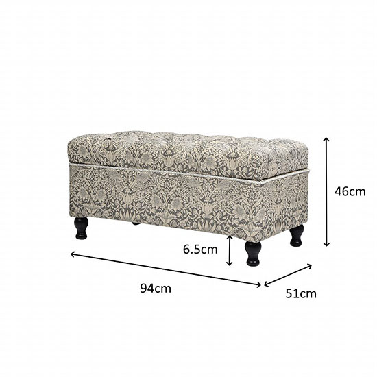 ジェニファーテイラー,Jennifer,Taylor,収納付きベンチ,いちご泥棒（グレー）,おしゃれ,｜Y-KAGU(輸入家具屋さん.com)-9