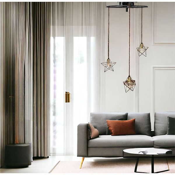 【LED対応】おしゃれな星型3灯ペンダントライト Bliriant ブリヤン（ゴールド）-2