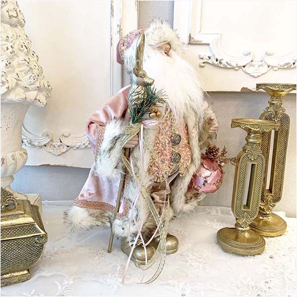 クリスマスサンタクロース(ピンク) 46cm｜Y-KAGU(輸入家具屋さん.com)