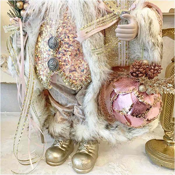 クリスマスサンタクロース(ピンク),46cm輸入雑貨,おしゃれ,ヨーロピアン,インテリア,置物-6