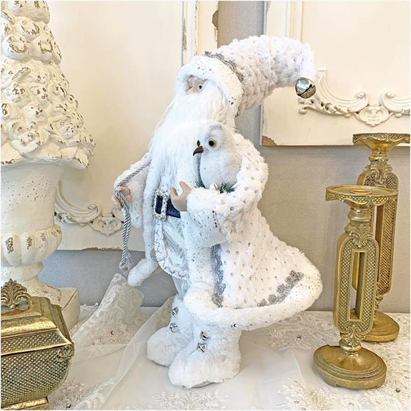 ホワイトサンタクロース クリスマスサンタクロース(ホワイト) 46cm｜Y-KAGU(輸入家具屋さん.com)