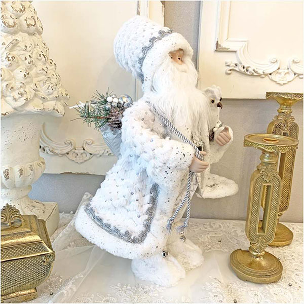 クリスマスサンタクロース(ホワイト),46cm輸入雑貨,おしゃれ,ヨーロピアン,インテリア,置物-3