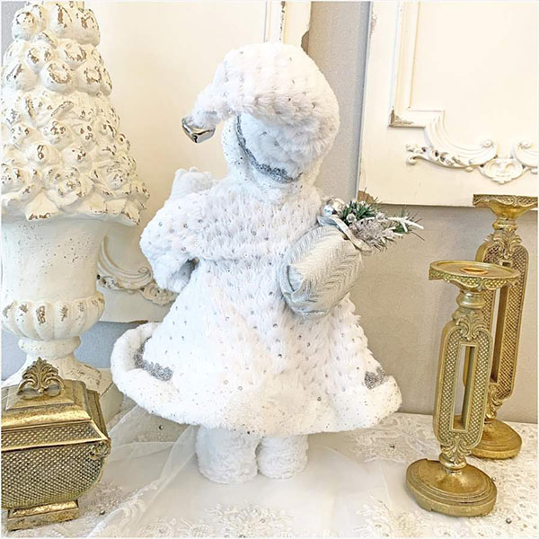 クリスマスサンタクロース(ホワイト),46cm輸入雑貨,おしゃれ,ヨーロピアン,インテリア,置物-4