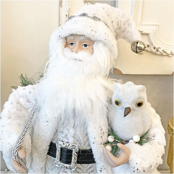 クリスマスサンタクロース(ホワイト) 46cm｜Y-KAGU(輸入家具屋さん.com)