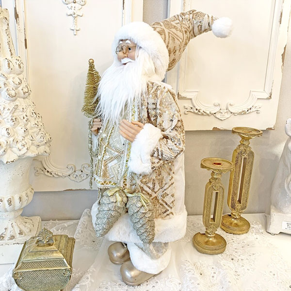 クリスマスサンタクロース(ゴールド),60cm輸入雑貨,おしゃれ,ヨーロピアン,インテリア,置物-2