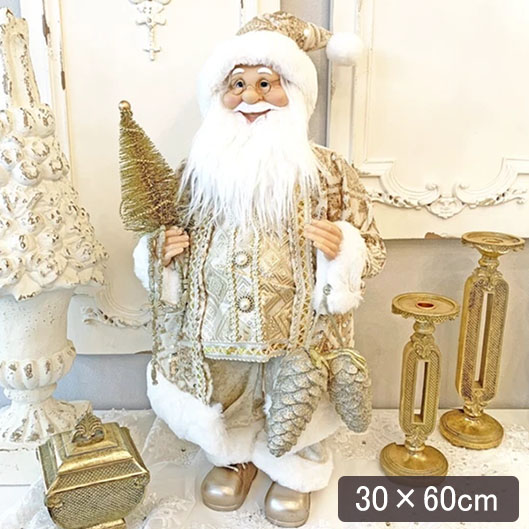 クリスマスサンタクロース(ゴールド),60cm輸入雑貨,おしゃれ,ヨーロピアン,インテリア,置物-7